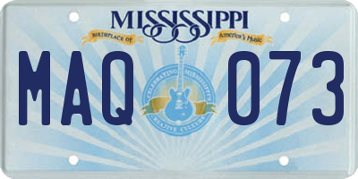MS license plate MAQ073