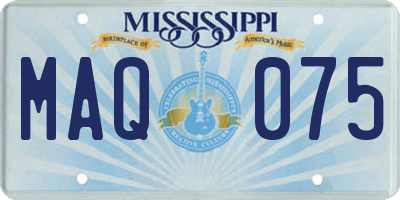 MS license plate MAQ075