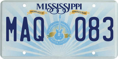 MS license plate MAQ083