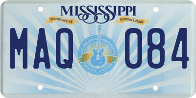 MS license plate MAQ084