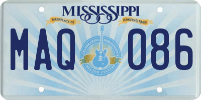 MS license plate MAQ086