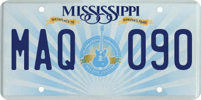 MS license plate MAQ090
