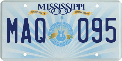 MS license plate MAQ095
