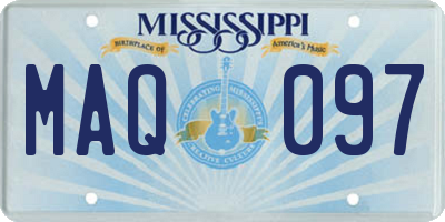 MS license plate MAQ097