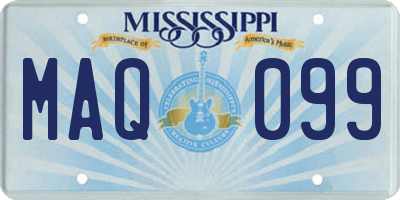 MS license plate MAQ099