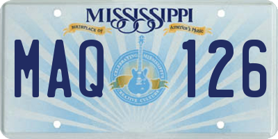 MS license plate MAQ126