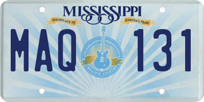 MS license plate MAQ131