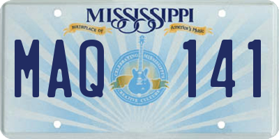 MS license plate MAQ141