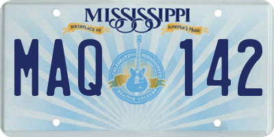 MS license plate MAQ142