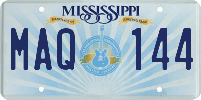 MS license plate MAQ144