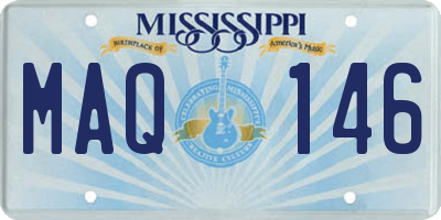 MS license plate MAQ146
