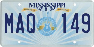 MS license plate MAQ149