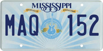 MS license plate MAQ152