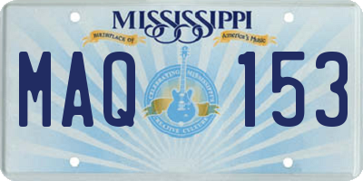 MS license plate MAQ153