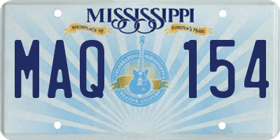 MS license plate MAQ154