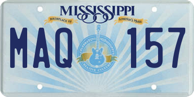 MS license plate MAQ157