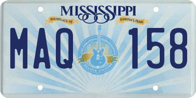 MS license plate MAQ158