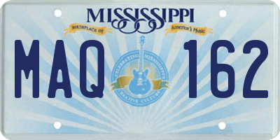 MS license plate MAQ162