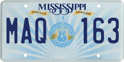 MS license plate MAQ163