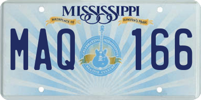 MS license plate MAQ166