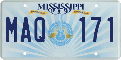 MS license plate MAQ171