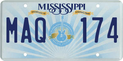 MS license plate MAQ174
