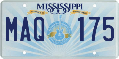 MS license plate MAQ175