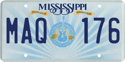 MS license plate MAQ176