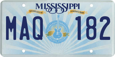 MS license plate MAQ182