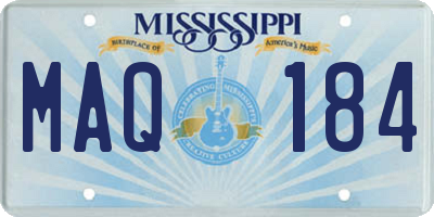 MS license plate MAQ184