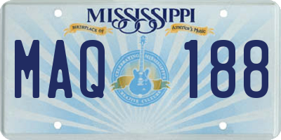 MS license plate MAQ188