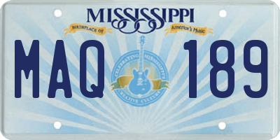 MS license plate MAQ189