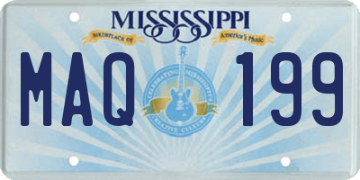 MS license plate MAQ199