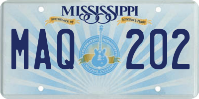 MS license plate MAQ202