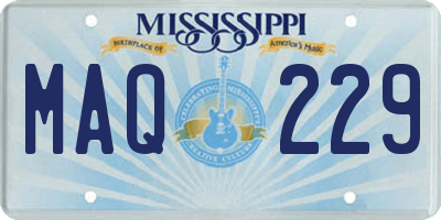 MS license plate MAQ229