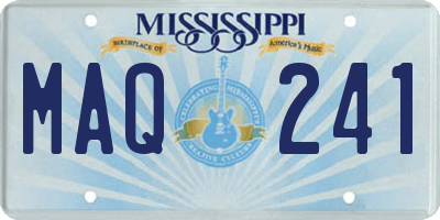 MS license plate MAQ241