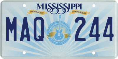 MS license plate MAQ244
