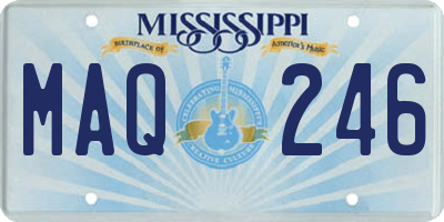 MS license plate MAQ246