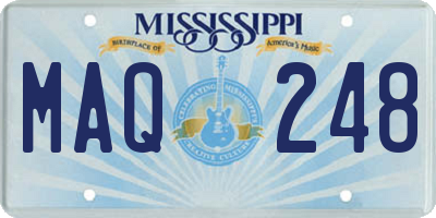 MS license plate MAQ248