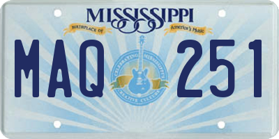 MS license plate MAQ251