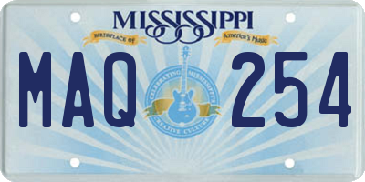 MS license plate MAQ254