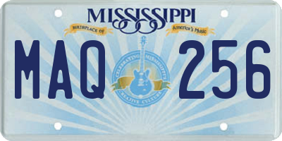 MS license plate MAQ256