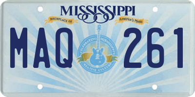 MS license plate MAQ261