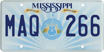 MS license plate MAQ266