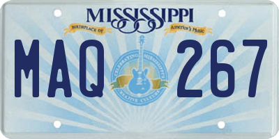 MS license plate MAQ267