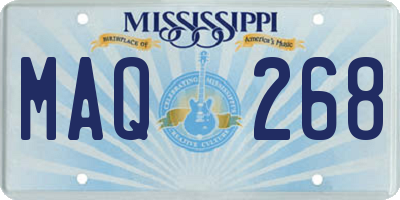 MS license plate MAQ268