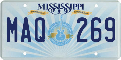 MS license plate MAQ269