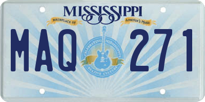 MS license plate MAQ271