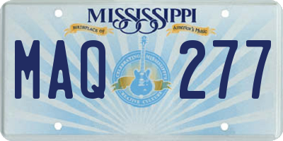 MS license plate MAQ277