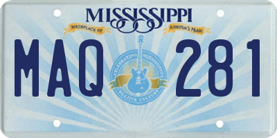 MS license plate MAQ281